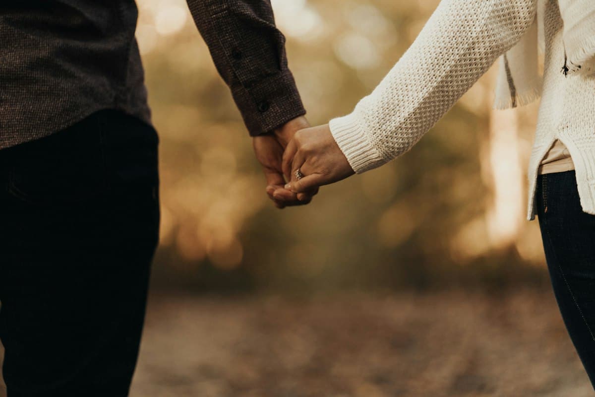 Two people walking together
